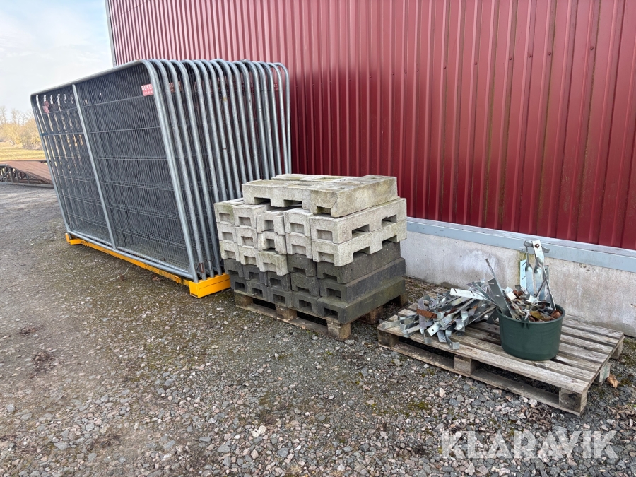 Byggstängsel Demex 3,45x2,00m - Totalt 30st med tillbehör