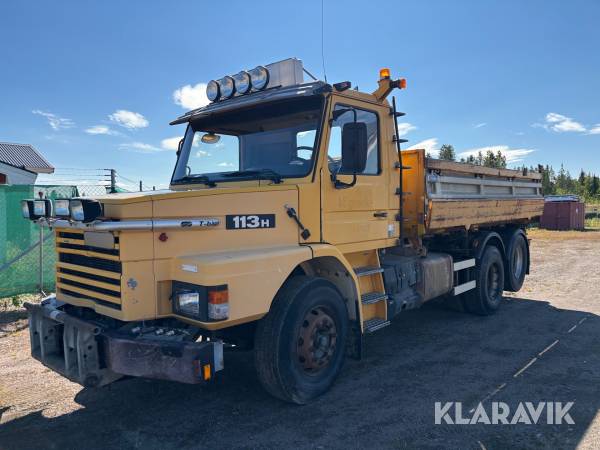 Tippbil Scania T113HL 6X2L plogutrustad