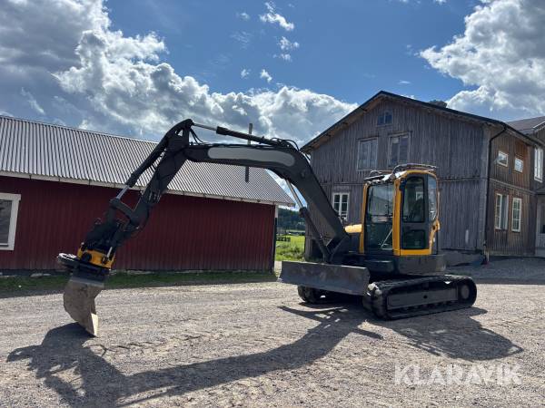 Grävmaskin Volvo ECR88 med tiltrotator & redskap