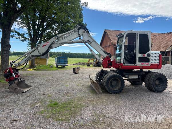 Hjulgrävmaskin Takeuchi TB175W med skopor och rotortilt