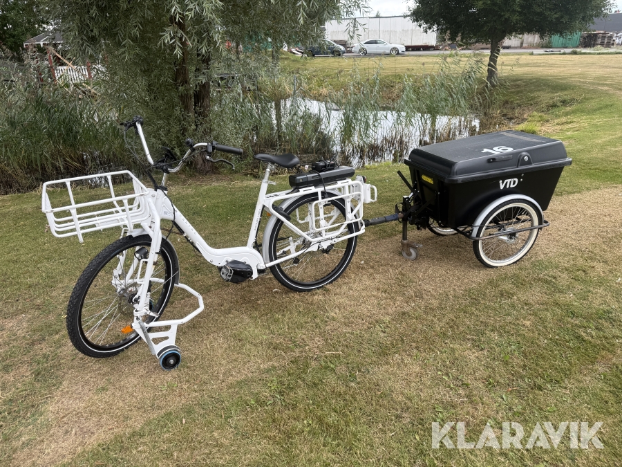 Elcykel med kärra Monark Centro f.d. Postcykel