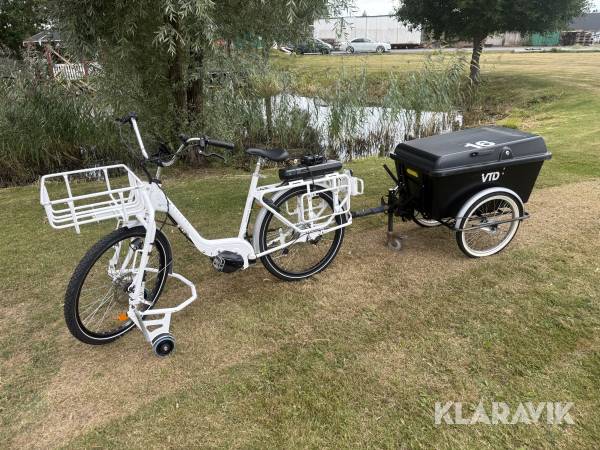Elcykel med kärra Monark Centro f.d. Postcykel