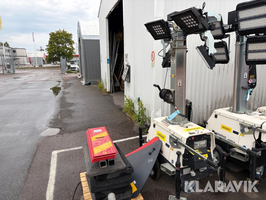 Belysningsmast Generac 7 m (4x185W)
