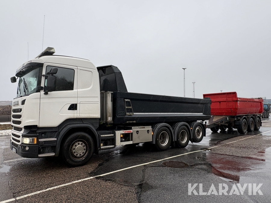 Lastbilsekipage Scania R490 med Tippsläp Nor Slep PHV 24T