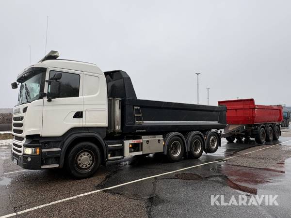Lastbilsekipage Scania R490 med Tippsläp Nor Slep PHV 24T