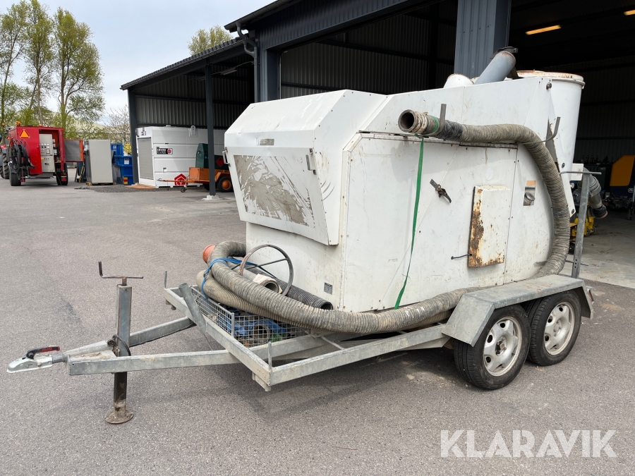 Torrsug Wieland S-4 på släpkärra med Kubota dieselmotor