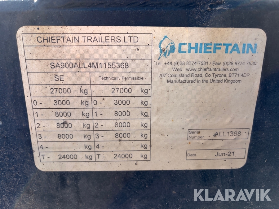 Maskintrailer Cheiftain