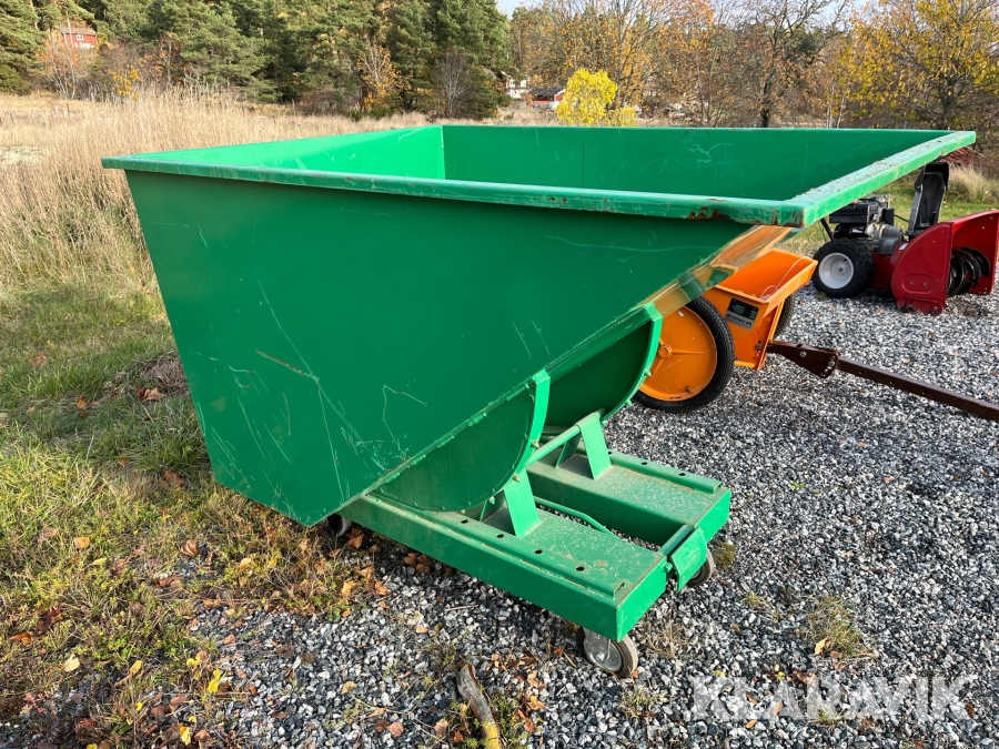 Tippcontainer med hjulsats