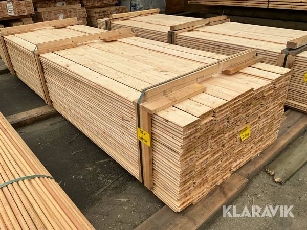 Virkespaket panel gran hyvlad yta 20x120 828löpmeter