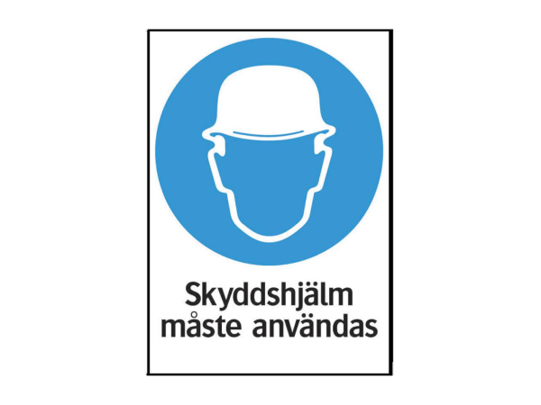 Påbudsskyltar Systemtext Skyddshjälm, 210 × 297 mm, 24 st