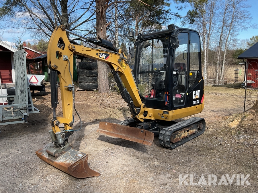 Minigrävmaskin CAT 301,7 D med släpvagn