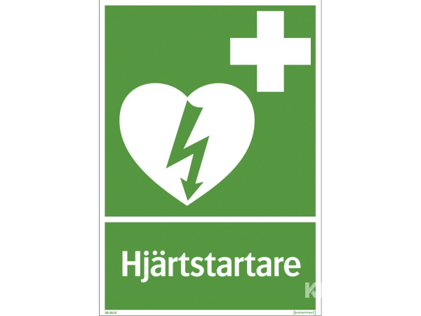 Hjärtstartarskyltar Systemtext Hjärtstartare, 210 × 297 mm, 24 st