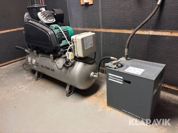 Kompressor Atlas Copco LE7N med kyltork FX1-9