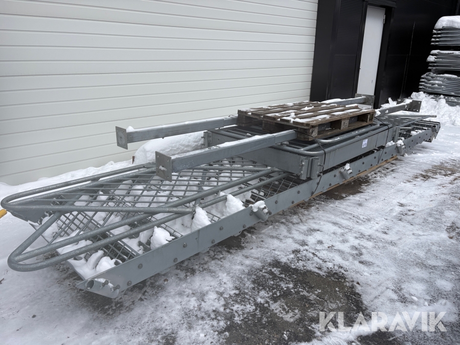 Brand/Evakueringstrappa Eurostair Rak, varmgalvad med förhöjning och vilplan, 1 st