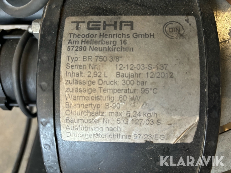 Spolaggregat ROM BV Compact PRO med TEHA BR750 värmeaggregat