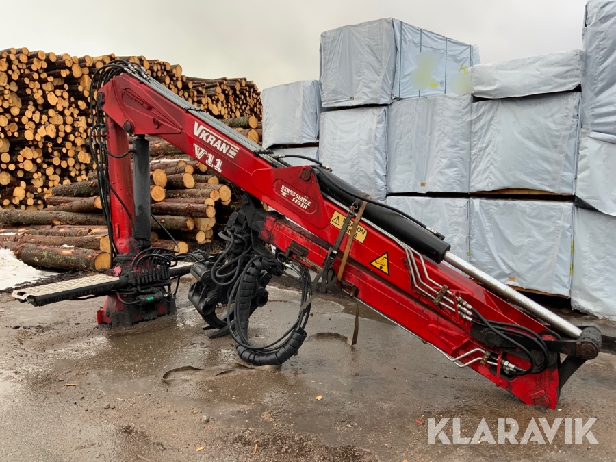 Timmerkran med grip Bergs smide Fegen VKran V11SR7.9