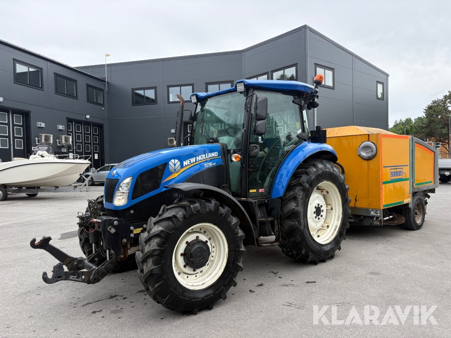 Traktor New Holland TD5.85 Schmidt sopmaskin