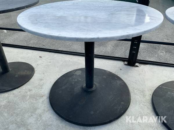 Marmorbord 900mm med smidesfot