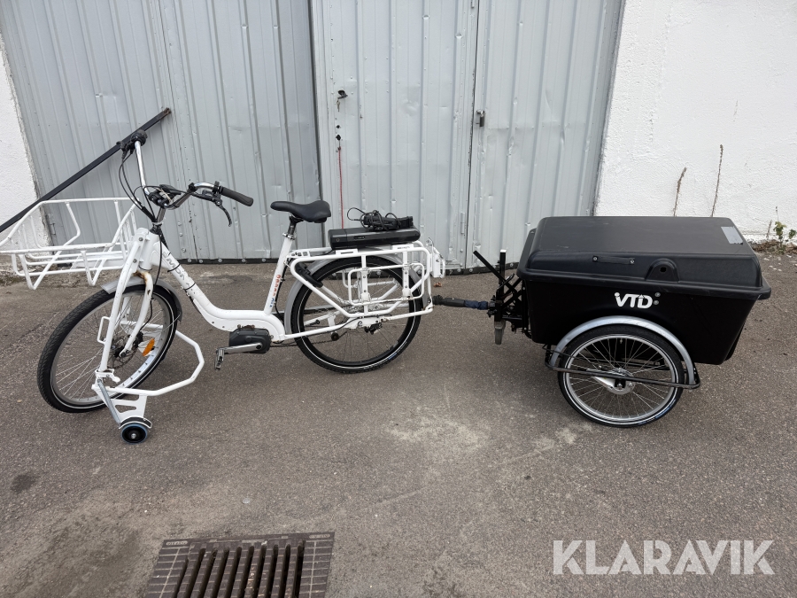 Elcykel med kärra Monark Centro f.d. Postcykel