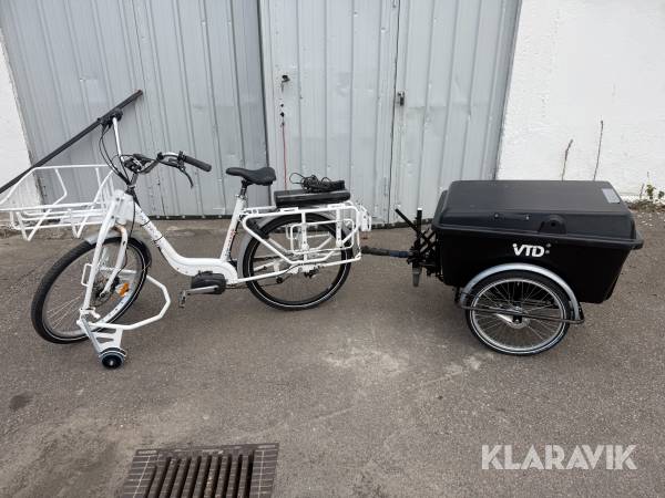 Elcykel med kärra Monark Centro f.d. Postcykel
