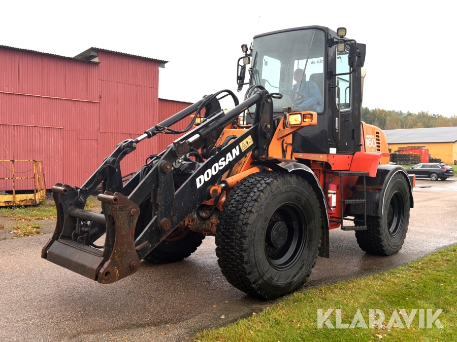 Hjullastare Doosan Mega 160TC /vikplog/ skopa/ gafflar/ personkorg