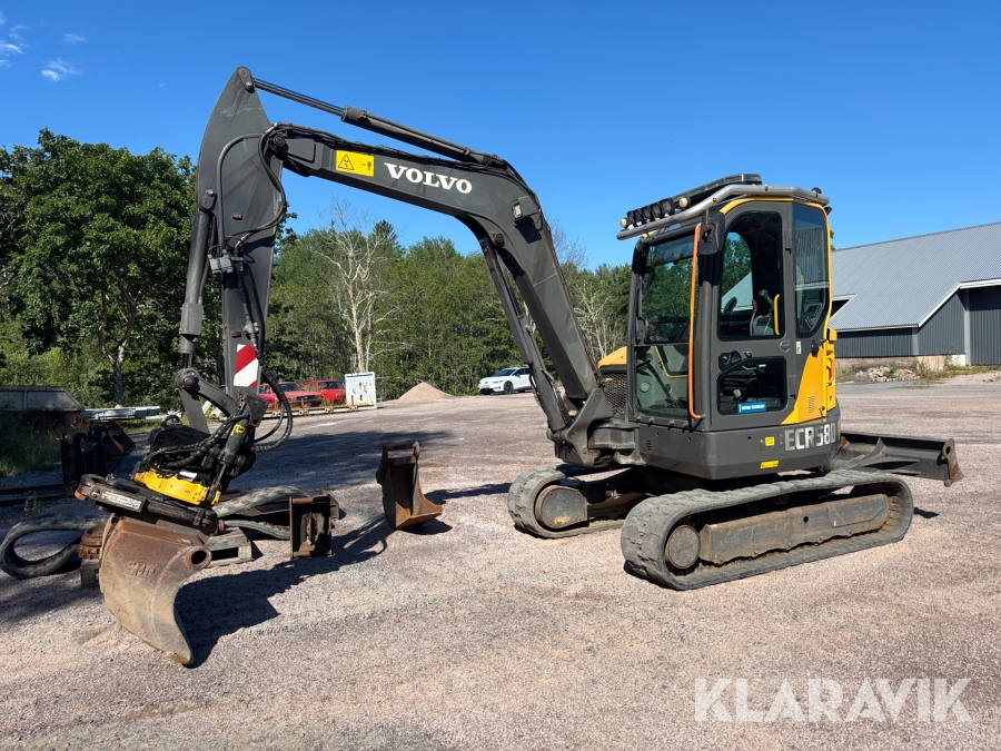 Grävmaskin Volvo ECR58D med redskap
