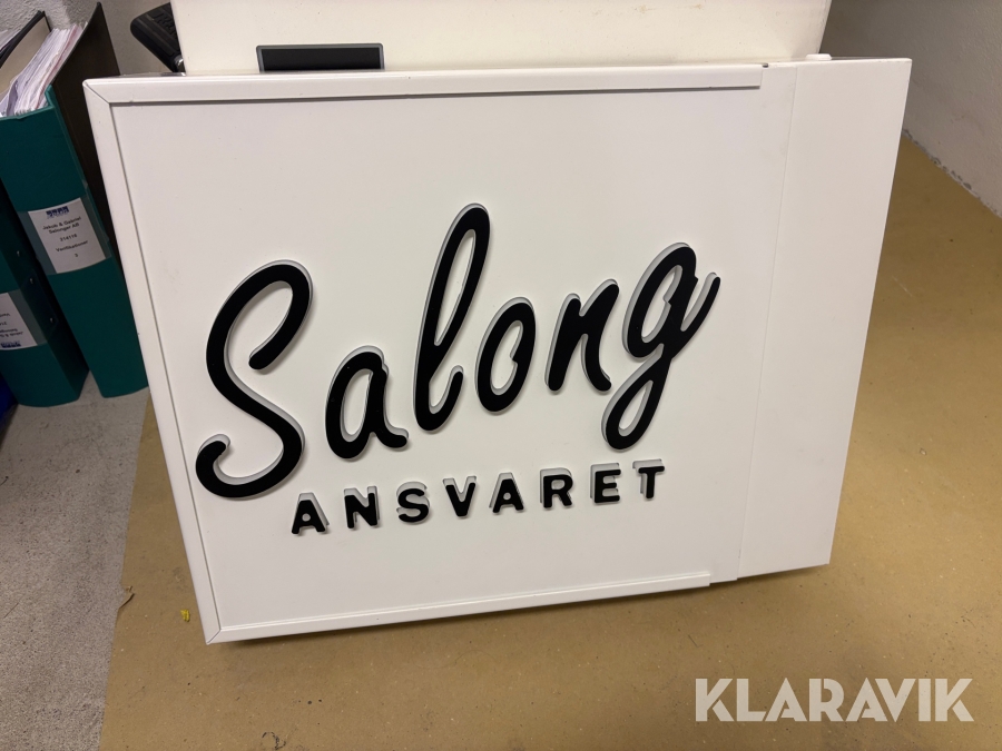 Skylt med belysning (utbytbar front)