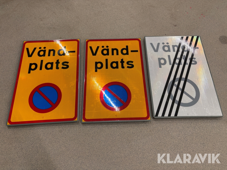Skyltar 3 st vändplats 3M