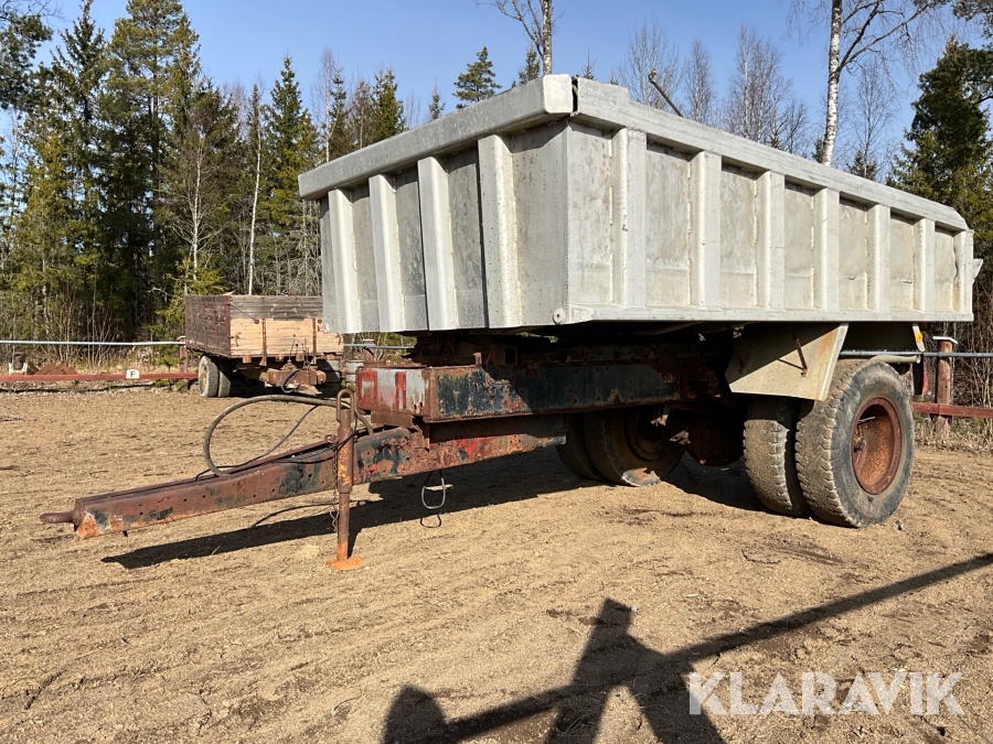 Dumperkärra med flak/korg i aluminium