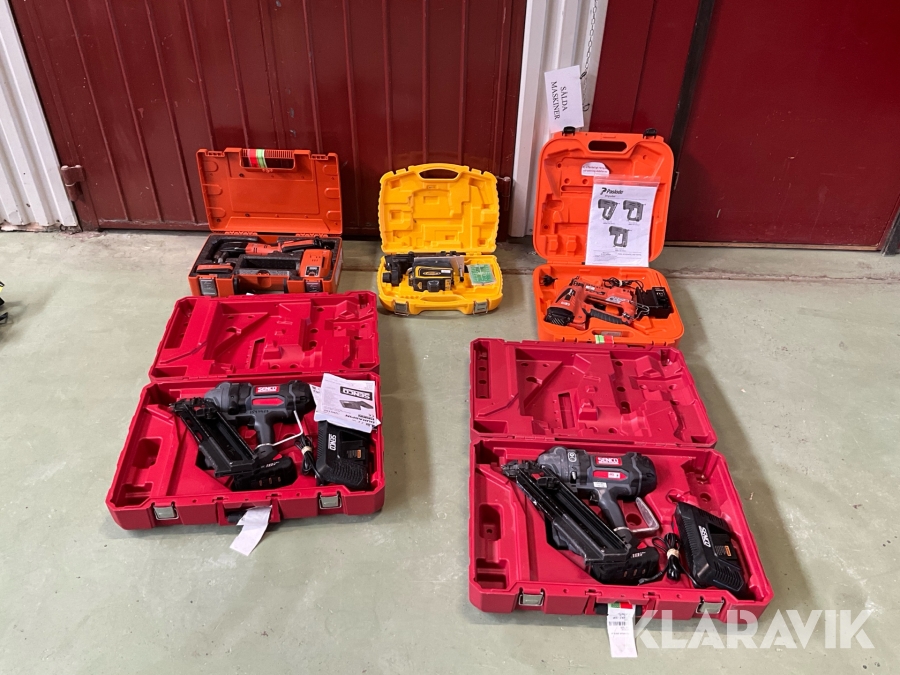 Spikpistoler, trapetsklipp och laser