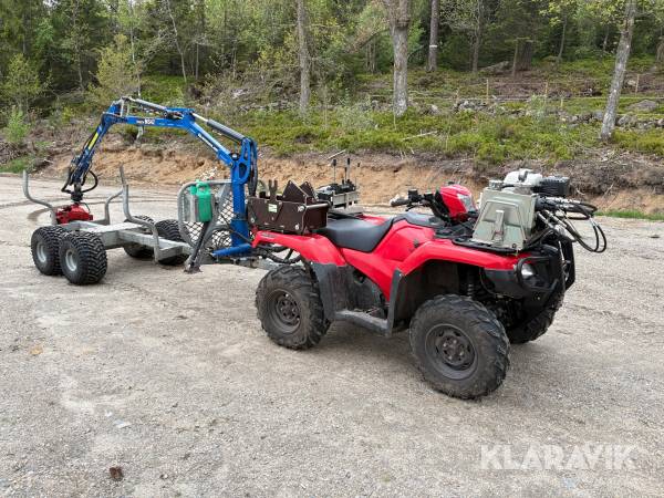 Fyrhjuling med griplastarvagn Honda/Avestavagnen TRX520/MS42