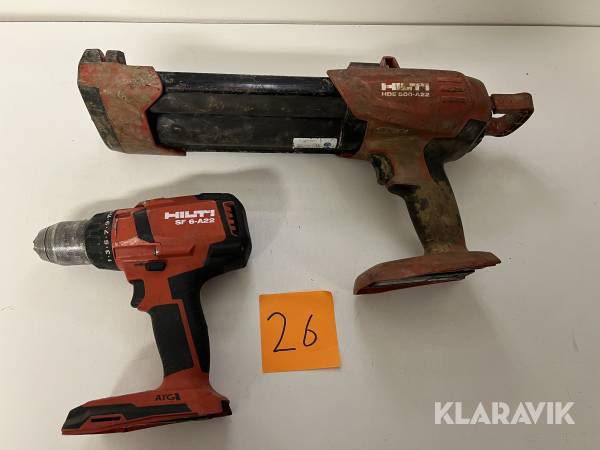Verktygspaket Skruvdragare + Injekteringspistol Hilti SF 6-A22,HDE 500-A22