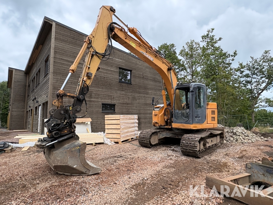 Grävmaskin Case CX135SR med tiltrotator och skopa