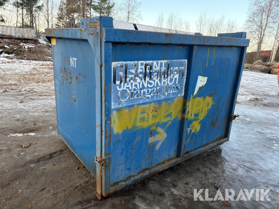 Avfallscontainer/skrotcontainer Låångs Industrier ab med Stora BM-fäste