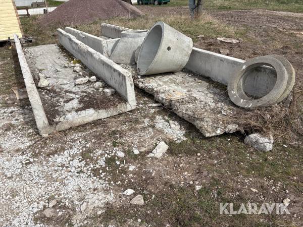 Betongränna, brunnsringar mm