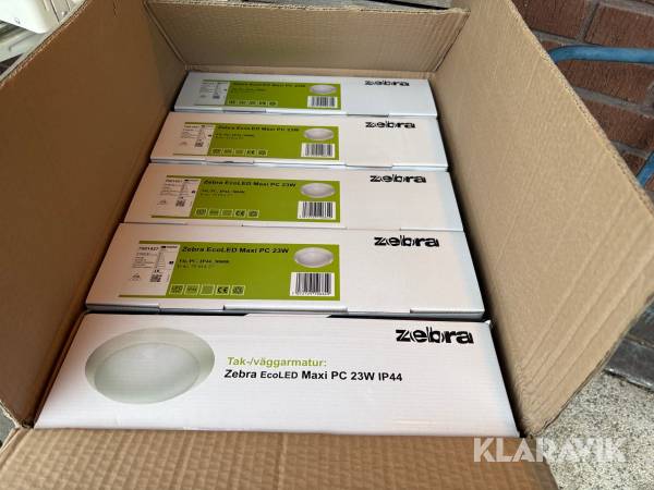 Tak/ väggarmaturer Zebra EcoLed Maxi på 23w IP44 5st