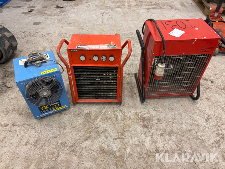 Värmefläkt 2st och avfuktare 1st