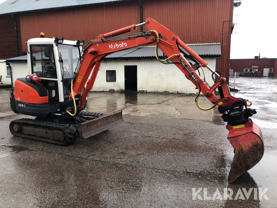 Grävmaskin Kubota KX91-3 med tiltrotator