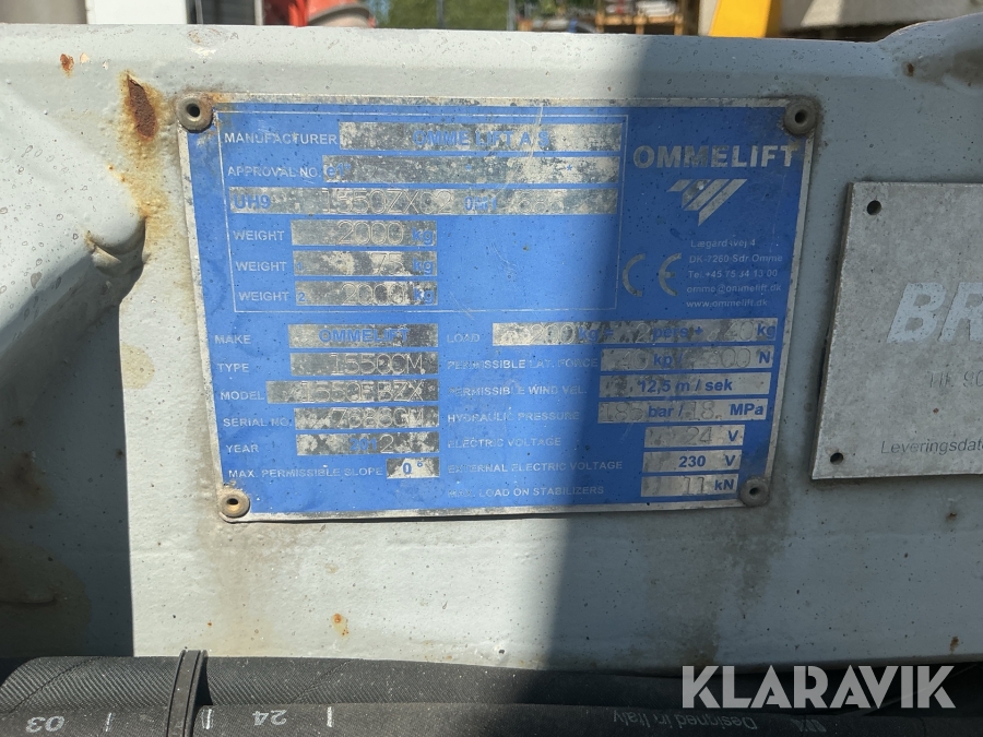 Släpvagnslift Ommelift 1550EBZX