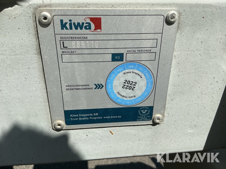 Släpvagnslift Ommelift 1550EBZX