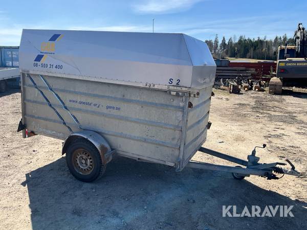 Personbilssläp Igass 1000 med aluminiumkåpa