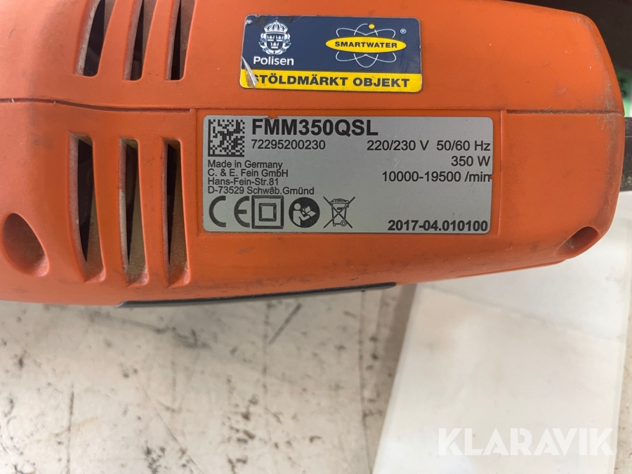Klaravik Auktioner | Multimaskin Fein FMM350Qtop