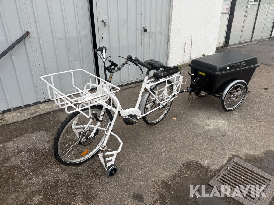 Elcykel med kärra Monark Centro f.d. Postcykel