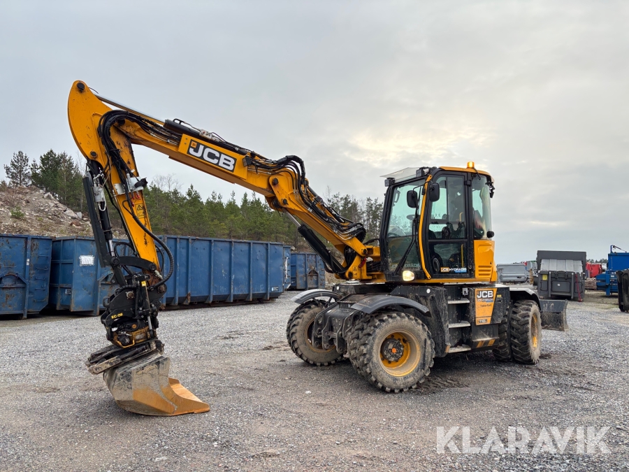 Hjulgrävare JCB Hydradig 110W med tiltrotator och flera redskap