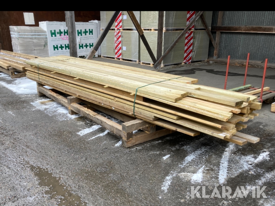 Parti med impregnerat virke sekunda, olika dimensioner