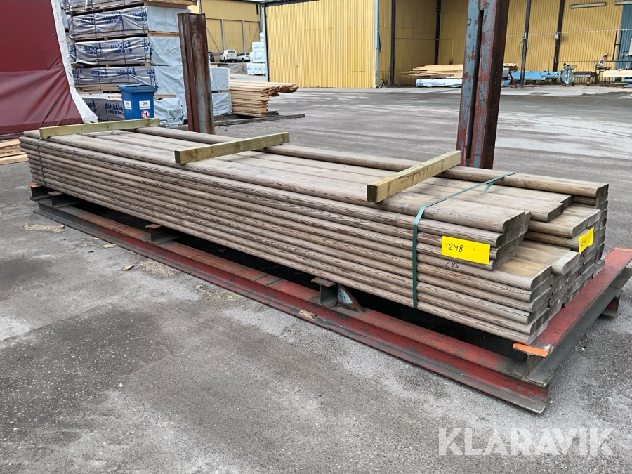 Virkespaket impregnerad 4 runda kanter 45x215 212 Löpmeter