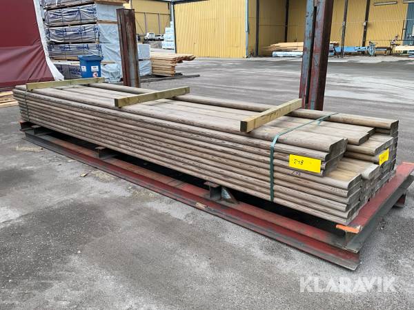 Virkespaket impregnerad 4 runda kanter 45x215 212 Löpmeter