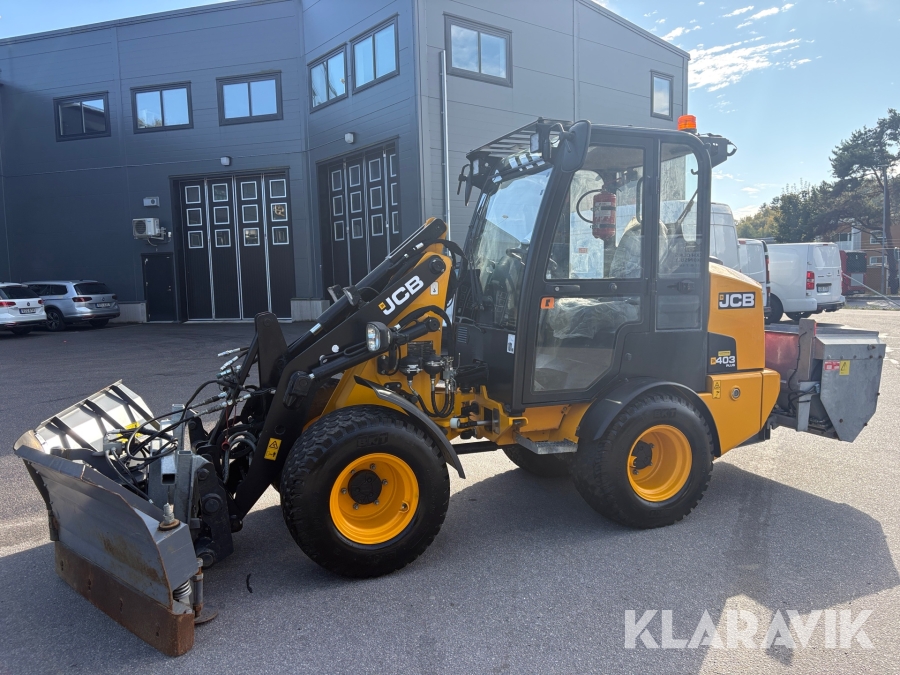 Hjullastare JCB 403 Plus med vikplog & sandspridare