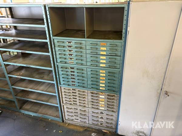 Plåtskåp med brotschar, gängtappar och gängsnitt