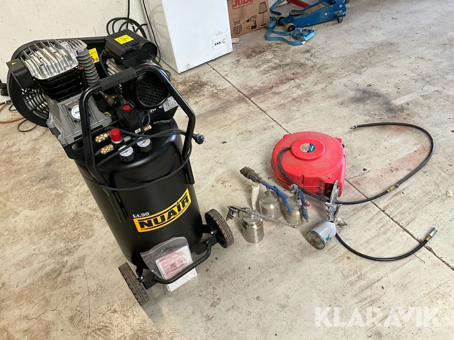 Kompressor, slangvinda och färgsprutor Nuair B2800b/3M/90V